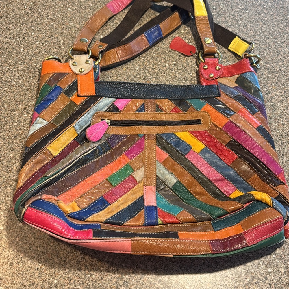 Colorful Patchwork Shoulder Bag - Picture 2 of 3
